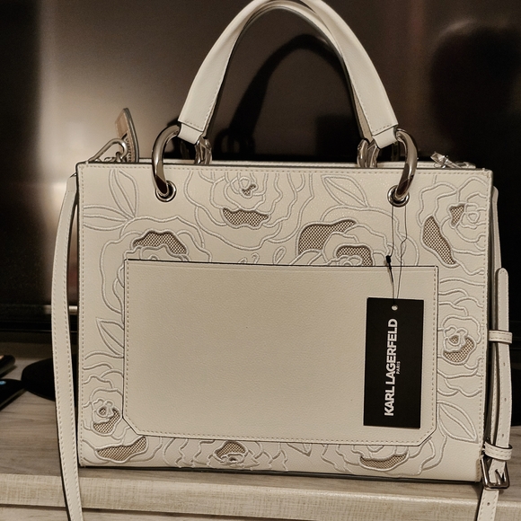 Karl Lagerfeld White Floral Tote Bag - Picture 8 of 10